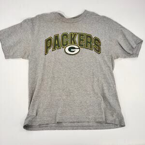 men's Greenbay Packers football graphic tee no tag medium gray green Wisconsin